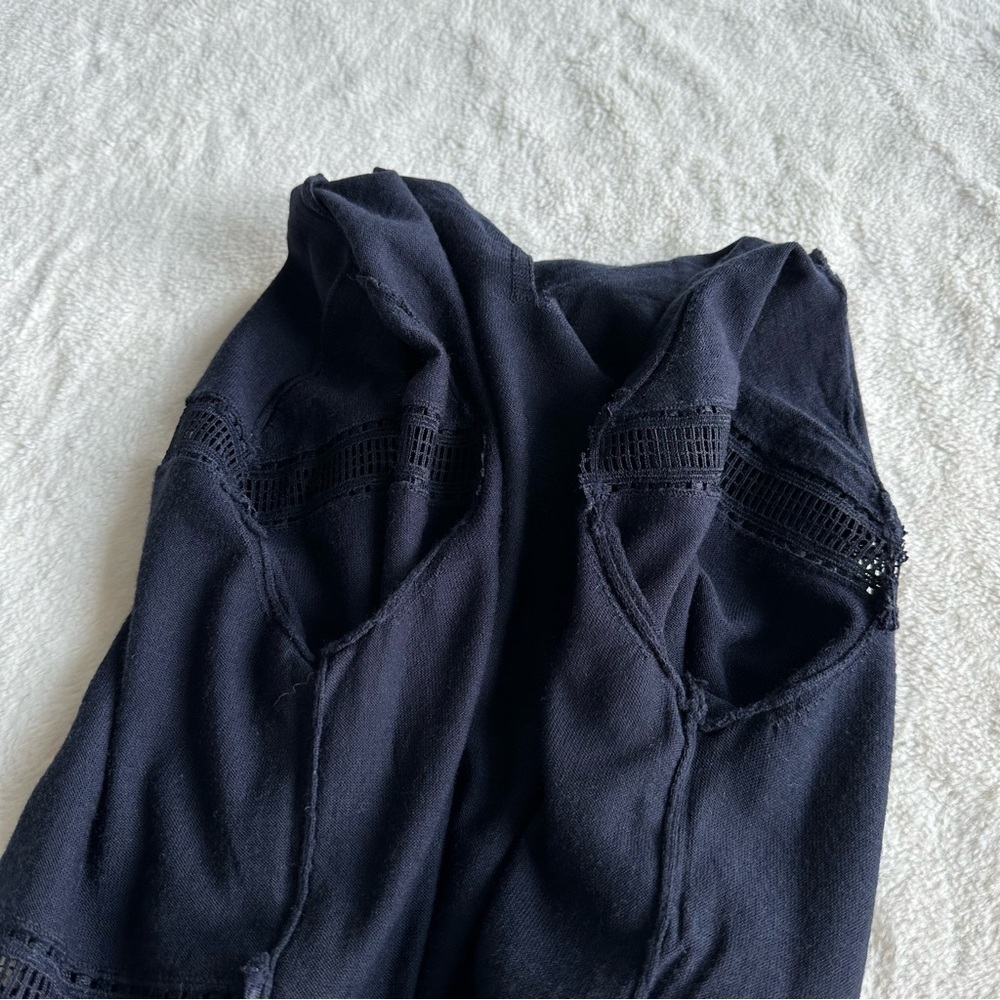 Sandro Wool Navy Blue Long Sleeve Crewneck Sweater XS (2) - Picture 7 of 14